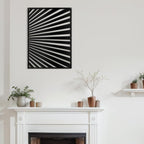 SIGNLEADER Metal Wall Art Decor Black Stripe Pattern Minimalist Modern Abstract Wall Sculpture Hangings Home Decoration for Living Room, Bedroom, Bathroom, Kitchen, Outdoor - 24" Black