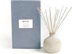 Blueme Spiritual Diffuser | Palo Santo & Vetiver | 5.92 Fl Oz - Refillable Wellness Diffuser, Contains Essential Oil, Sustainable, Hand Finished, Premium, Luxury Ceramic, Natural Rattan Reeds, | Small