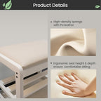 Solid Wood Shoe Rack, 2 Tier Shoe Storage Bench with Cushion Seat, 10 Pair Shoe Organizer for Entryway, White, 39 Inch