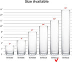 WGVI Quality Thick Weighted Clear Cylinder Glass Vases, 3" W x 12" H, Skinny Bud Vase Narrow Floral Bouquet Flower Arrangements Storage Container Candle Holders Decorative Accents, 1 Piece