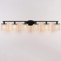 6-Light Bathroom Light Fixtures,Crystal Black Vanity Lights for Bathroom,Modern Bathroom Lights Over Mirror,Modern Black Wall Lights