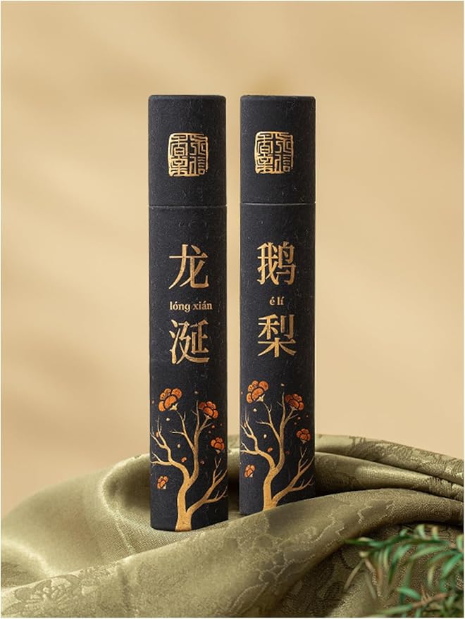 Scented Stick Incense Set–2 Boxes (45 Sticks Each 10g/Box)–Fragrant Pear&Osmanthus Incense and Ambergris Aroma Natural Aromatherapy Fragrance for Home Yoga Meditation