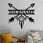 Personalized Dream Catcher Metal Wall Art - Custom Name Iron Sign for Home Decor, 8-30 Inch Black (Style I)