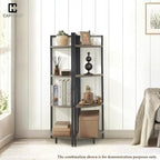 CAPHAUS 4 Tier Corner Shelf, 46.5-Inch Tall Bookshelf, Display Rack With Metal Frame, Round Shelf Unit, Small Stand for Bathroom, Living Room, Home, Office, Dark Grey