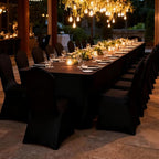 100 Pcs Black Washable Removable Universal for Wedding Party Dining Banquet Polyester Spandex Stretch Slipcovers Chair Covers