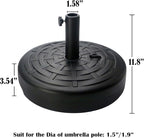 Sunnyglade 30LB Central Pole Umbrella Base with Wide Rattan Design with Steel Umbrella Holder Water Filled Umbrella Base Stand
