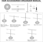 Metal Headband Holder Organizer, 2-Tier Headband Storage with Tray, Hairband Display Stand with 10 Golden Rings, Hair Accessories Claw Clip Organizer for Women and Girls
