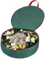 Primode Heavy Duty Wreath Storage Bag 30"- Garland Wreaths Container with Handles - Durable 600D Oxford Polyester Material Xmas Holiday Wreaths Storage Holder 30” (Green)