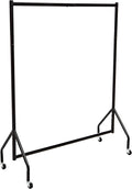 Amazon Basics Heavy Duty Rolling Garment Rack, Hanging Clothes Organizer Rail for Display and Storage, 1.21 x 1.52 m - Black