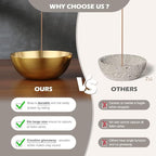 5 Inch Brass Bowl, Incense Holder for Large Sticks/Cones, Small Copper/Gold Decorative Offering Bowl, Sound Bowl, Ash Catcher for Altar, Meditation