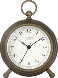 Jensen Pocket Watch Analog Alarm Clock for Bedroom,Silent Non Ticking, Modern Farmhouse Style, Wall & Mantel 2 in 1 Clock, Desk & Shelf Clock, Antique Bronze Finish, 5.4"(H) x 4.5"(W)