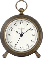 Jensen Pocket Watch Analog Alarm Clock for Bedroom,Silent Non Ticking, Modern Farmhouse Style, Wall & Mantel 2 in 1 Clock, Desk & Shelf Clock, Antique Bronze Finish, 5.4"(H) x 4.5"(W)
