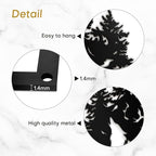 SIGNLEADER Metal Wall Art Decor Wolf and Pine Tree Minimalist Modern Abstract Wall Sculpture Hangings Home Decoration for Living Room, Bedroom, Bathroom, Kitchen, Outdoor - 24" Black
