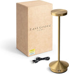 Orbit LED Cordless USB-C Re-Chargeable Desk Lamp, 5200mAh Battery Operated with 3 Color Temperature 2700K-3000K-3500K and Fingertip Touch On/Off Plus Dimming in Satin Brass