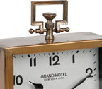 NIKKY HOME Small Table Clock, Silent Non-Ticking Classic Battery Operated Decorative Mantel Desk Shelf Clock for Living Room Decor - Rose Gold