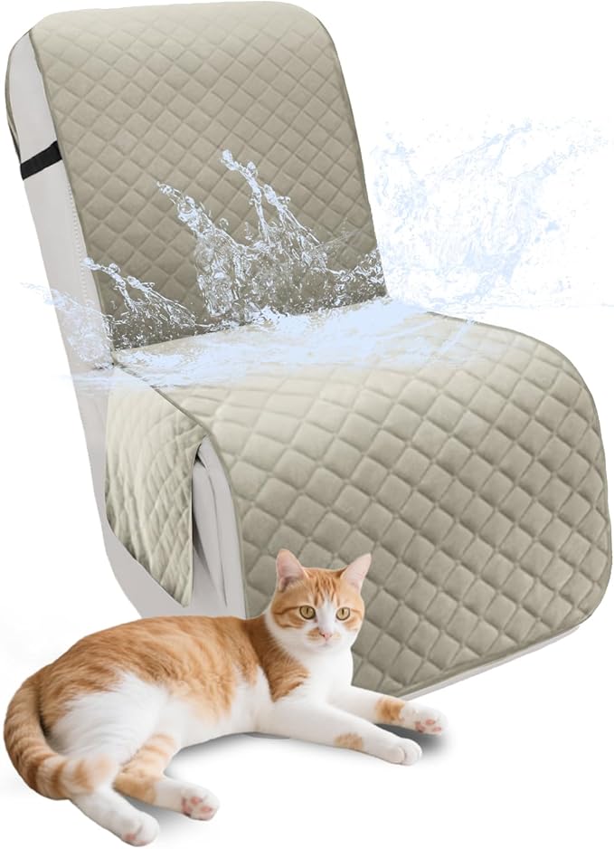 Reclining Sectional Couch Covers 100% Waterproof L Shape Recliner Couch Covers for Sofa Pets Washable Anti Slip 1 Additional Couch Cover for Reclining Couch (Additional Seat, Light Gray)