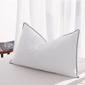 Flat Feather Down Pillows Pillows for Sleeping Queen Size Set of 1, Thin Hotel Pillow 1 Pack with Airyfil™ Fillings, Soft Bed Pillow for Stomach, Back Sleepers, Soft, 20×30 in.