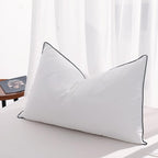 Flat Feather Down Pillows for Sleeping Standard Size Set of 1, Thin Hotel Pillow 1 Pack with Airyfil™ Fillings, Soft Bed Pillow for Stomach, Back Sleepers, Soft, 20×26 in.