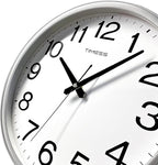 Wall Clock, 11 Inch Large Dial Non-Ticking Silent Battery Operated Quality Analog, Ultra-Quiet Movement Quartz, Timeless Stylish Clock, Ideal Modern Home, Office Décor (Sliver)