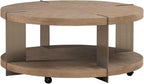 Liberty Furniture Harlow Living Room Round Cocktail Table - Sandstone & Satin Nickel