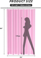 AmazerBath Extra Long Shower Curtain Liner, Clear Pink Shower Liner 84 Inches Long, 72x84 Plastic Shower Curtain Liners, Cute Tall Shower Liner, PEVA Bathroom Shower Curtain Liners & 3 Magnets