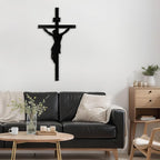 SIGNLEADER Metal Wall Art Decor A Men on Cross Minimalist Modern Abstract Wall Sculpture Hangings Home Decoration for Living Room, Bedroom, Bathroom, Kitchen, Outdoor - 36" Black