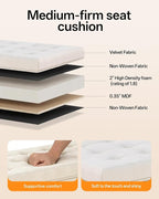 Velvet Storage ottoman bench with legs,43.5”W x 15.7”D x 15.7”H,metal frame end of bed bench hold up to 770 LB,Large Storage Chest hold up to 770 LB,White UASND623W