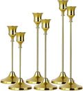 2 Sets(6 Pcs) Brass Tapered Candle Holder,Candlestick Tall Metal Candlestick Holders for Table Centerpiece Home Decor for Wedding Fireplace Mantel Housewarming Gift Fits 3/4 Inch Thick Candles