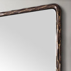 ANDY STAR Hand-Forged Bronze Bathroom Mirrors for Wall, 30x40 Inch Vintage Solid Steel Metal Frame Bathroom Vanity Mirror, Antique Rounded Rectangle Wall Mirror, Hangs Horizontally or Vertically