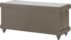 OSP Home Furnishings Dover Coastal Lift-Top Storage Bench with Shutter Face Styling, Goldstone Finish with Salt and Pepper Cushion