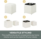 Designs4Comfort Park Avenue Single Ottoman with Stool and Reversible Tray