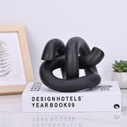 LCCCK Funky Abstract Black Knot Knick Knacks - Black Accent Decor for Coffee Table & Tv Stand, Modern Geometric Sculpture Scandinavian Minimalist Home Statue Decorative Objects Entryway Bookcase Book