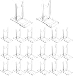 20 Packs Acrylic Comic Book Display Stand, Adjustable Clear Display Holder Easel Collector Stand for Home Office Comic Magazine Postcard Art DVD Album Jewelry Pictures Platter