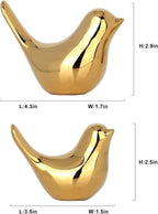 XMGZQ 2 Pcs Gold Decor Accents,Small Animal Statues,Modern Home Decorative, Birds Sculpture, Ornaments for Shelf, Bookshelf, Coffee Table,Knick Knacks Home Decor for Shelves(Gold Bird)