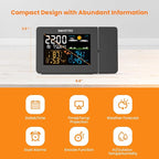 SMARTRO SC91 Projection Alarm Clock for Bedrooms with Weather Station, Wireless Indoor Outdoor Thermometer, Temperature Humidity Monitor Gauge Hygrometer