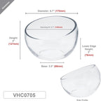 WGVI Slant Cut Bowl Glass Vase, Width 6.7", Height 5", Clear Terrarium, Candy Dish, Fruit Jar, Floral Container for Wedding Party Event, Home Office Decor, 12 Pieces