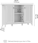 Bush Home Salinas Accent Storage Cabinet with Doors in Pure White and Shiplap Gray