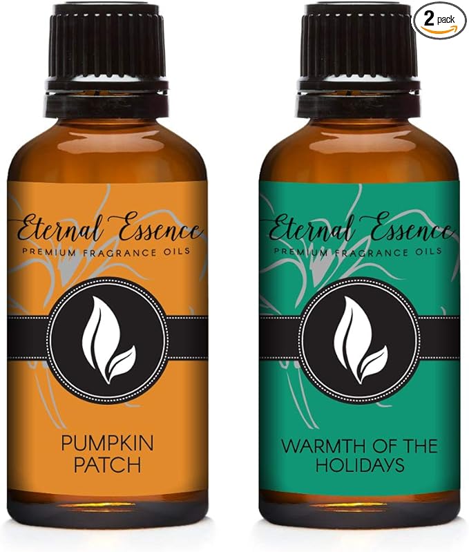 Eternal Essence Oils 2 Pack 30ml Premium Fragrance Oil - Pumpkin Patch & Warmth of The Holidays - for Candle, Soap Making, Aromatherapy, Diffusers, Home Care, & Humidifiers