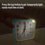 Small Battery Operated Analog Alarm Clock, Travel Clock, Quieter Bedside Clocks for Bedrooms Bathroom Shelf Desk, Green