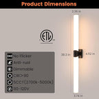 Modern Wall Sconce 38.2 Inch Black Bathroom Sconces Led Wall Lights with Acrylic Shade Hardwired Long Vanity Lighting Fixtures Over Mirror for Bedroom Living Room Hallway