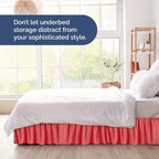 Wrap Around Dust Ruffle Bed Skirt - Red - Twin/Twin XL Size Beds with 18 Inch Drop - Easy Fit Elastic Strap - Adjustable Pleated Bedskirt w/Brushed Fabric - Wrinkle Free - Women, Men, Kids & Teens