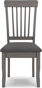 Signature Design by Ashley Shullden Casual Dining Room Side Chair with Spindle Back, 2 Count, Gray
