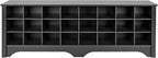 Prepac 24 Pair Shoe Cubby Bench, Entryway Bench, Mud Room Organization and Storage Bench for up to 24 Pairs of Shoes, Black, 15.5"D x 60"W x 20.25"H