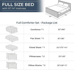 HEVUMYI Khaki Full Comforter Set - 7-Piece All Season Bed in a Bag Full, Ultra Soft Bedding Set with Comforter, Flat Sheet, Fitted Sheet, Pillowcases, Pillow Shams