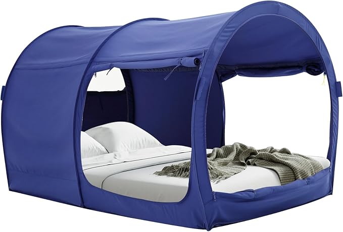 LEEDOR Bed Tent Dream Tents Bed Canopy Shelter Cabin Indoor Privacy Warm Breathable Pop Up Twin/Full/Queen for Kids and Adult Patent Pending(Mattress Not Included)