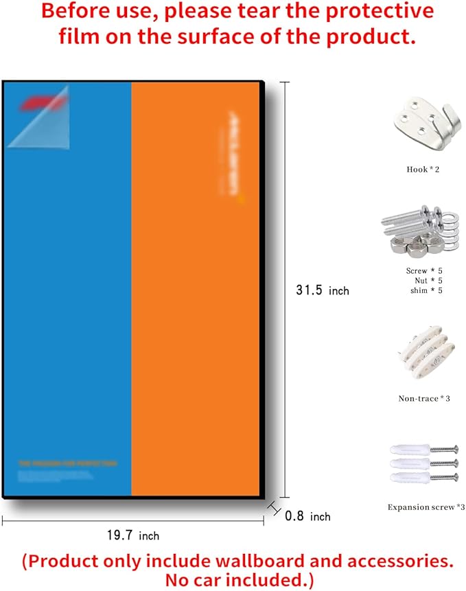 iLuane Display Wallboard for Replica Race Car Model Building Kit, Adult Collectibles Wall Mount, Home or Office Décor (No Car Included)