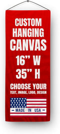 Custom Hanging Canvas Wall Art (16”x35”) by BCB Print | Personalized Picture Banner | Ready to Hang Vertical Home Decor | HD Print Bedroom & Living Room Wall Art | Express Dispatch/Ship | Made in USA