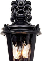 John Timberland Casa Marseille European Outdoor Wall Light Fixture Textured Black French 21 3/4" Clear Hammered Glass for Exterior House Porch Patio Outside Deck Garage Front Door Garden Home
