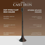 Tall Black Cast Iron Candlestick Holders Set of 3, Wrought Iron Tall Taper Candle Holders, Candle Sticks Holders Decor for Home Decor, Mantle, Table, Wedding-11.8"+13.8"+15.4"(Black)