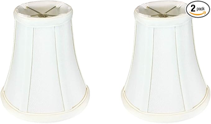 Royal Designs, Inc. BSO-704FC-6WH-2 True Bell Basic Lamp Shade with Flame Clip, 3.5 x 6 x 6.25, White, 2-Pack